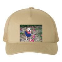 Apple Dog Meme Funny Dog With Apple In Mouth Funny Brainrot Yupoong Adult 5-Panel Trucker Hat
