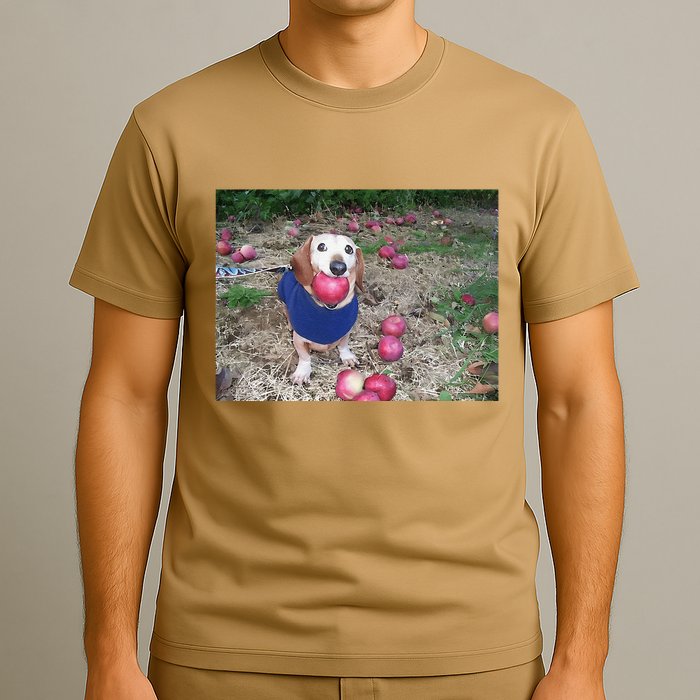 Apple Dog Meme Funny Dog With Apple In Mouth Funny Brainrot T-Shirt