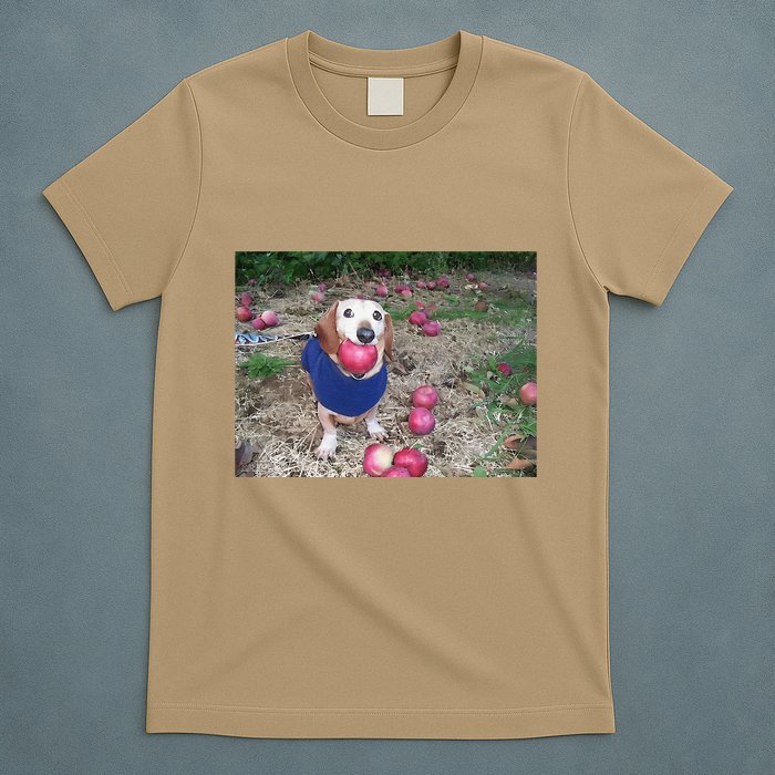 Apple Dog Meme Funny Dog With Apple In Mouth Funny Brainrot T-Shirt