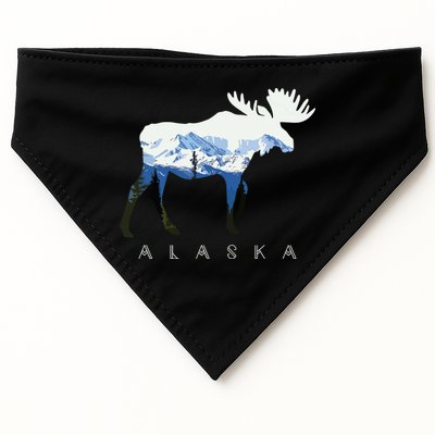 Alaska Day Moose Snowy Mountain USA-Made Doggie Bandana