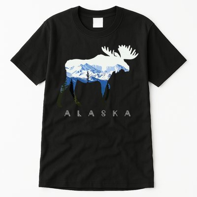 Alaska Day Moose Snowy Mountain Tall T-Shirt