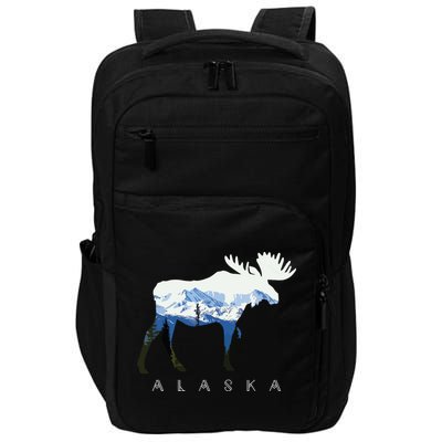 Alaska Day Moose Snowy Mountain Impact Tech Backpack