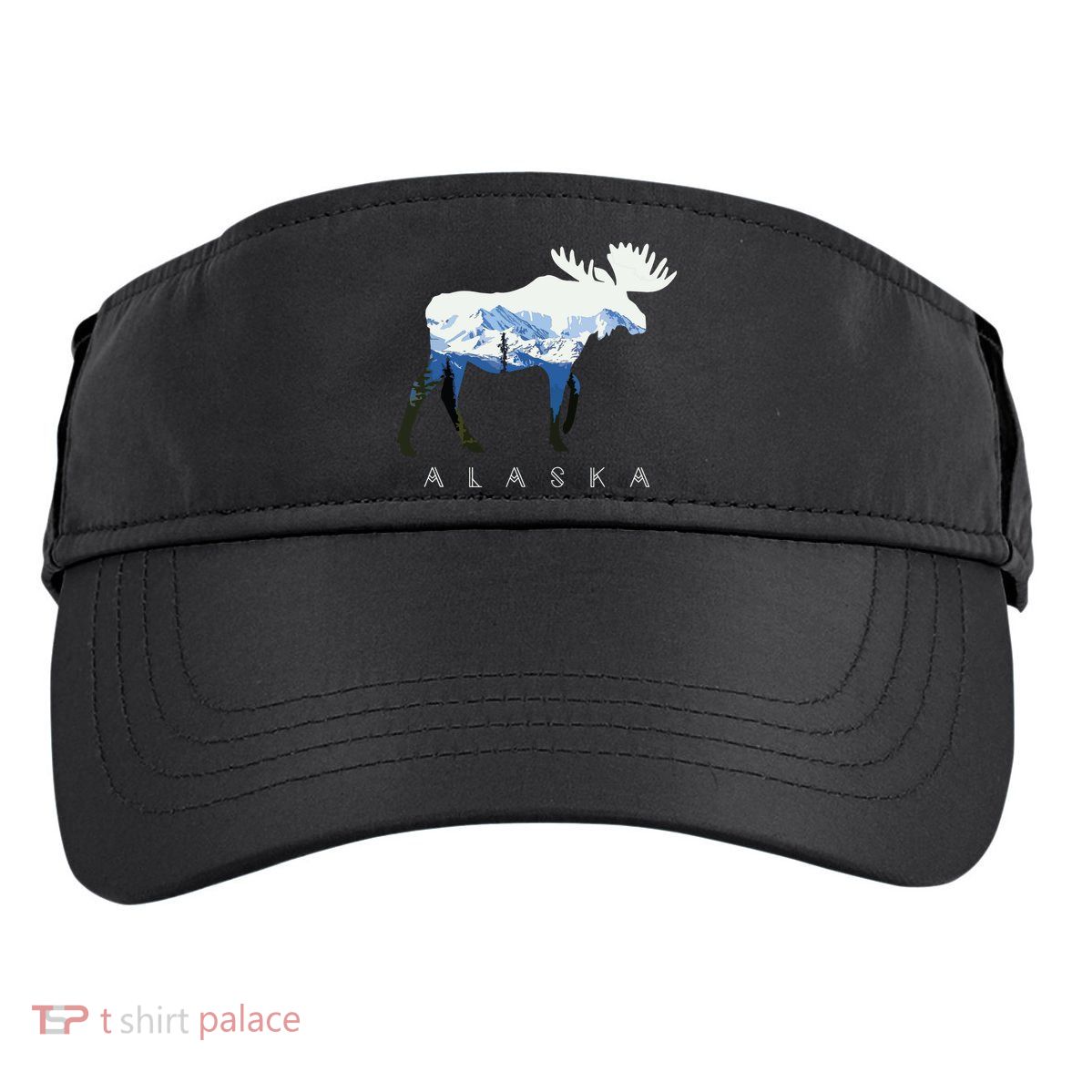 Alaska Day Moose Snowy Mountain Adult Drive Performance Visor