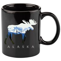 Alaska Day Moose Snowy Mountain 11oz C Handle Ceramic Mug