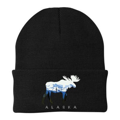 Alaska Day Moose Snowy Mountain Beanie