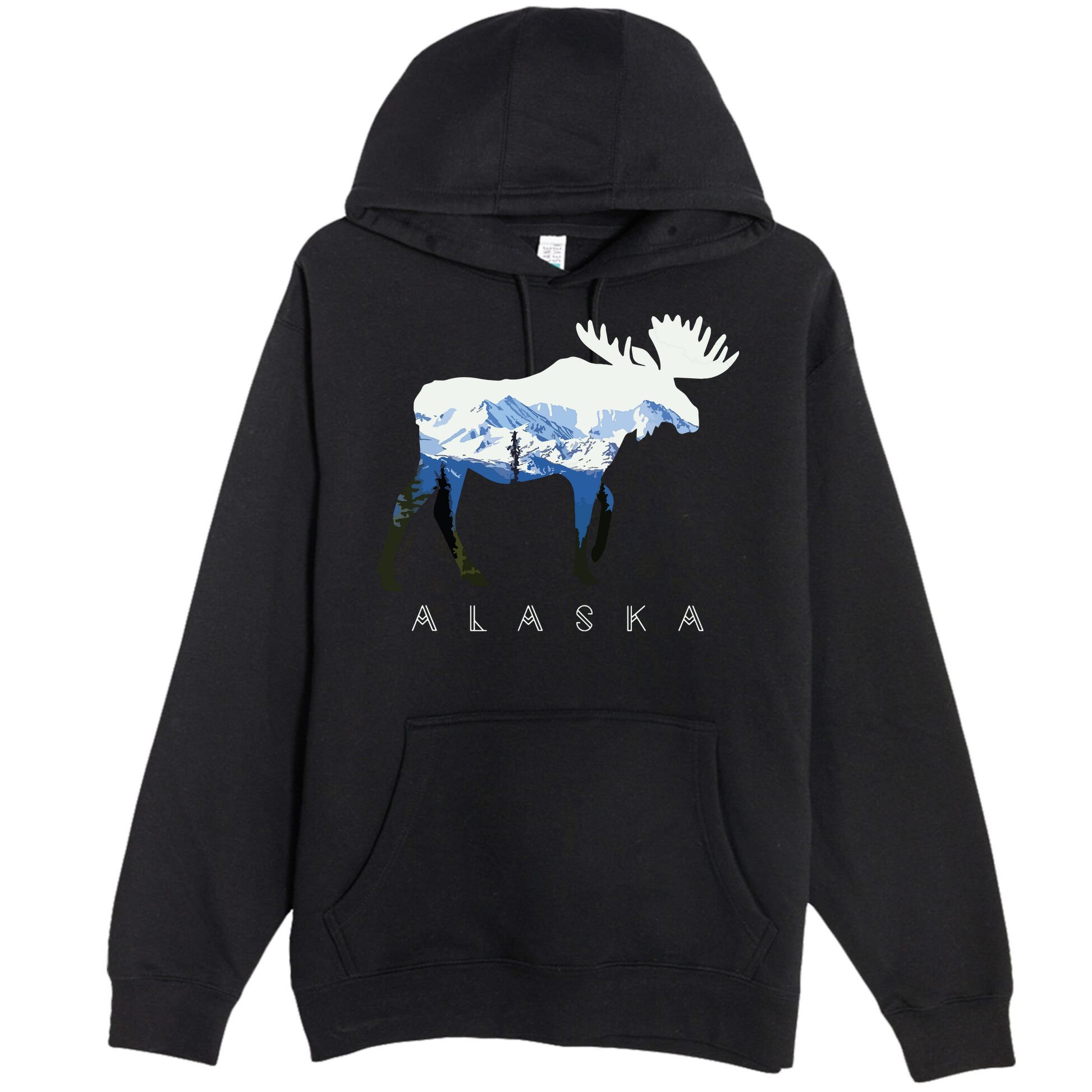 Alaska Day Moose Snowy Mountain Premium Pullover Hoodie