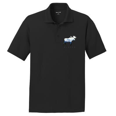 Alaska Day Moose Snowy Mountain PosiCharge RacerMesh Polo