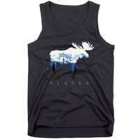 Alaska Day Moose Snowy Mountain Tank Top