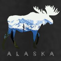 Alaska Day Moose Snowy Mountain Microfiber Hand Towel