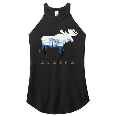 Alaska Day Moose Snowy Mountain Women's Perfect Tri Rocker Tank