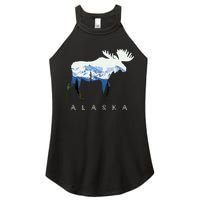 Alaska Day Moose Snowy Mountain Women's Perfect Tri Rocker Tank