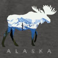 Alaska Day Moose Snowy Mountain Vector Backpack