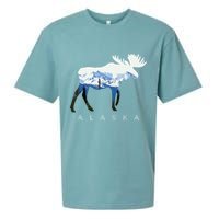Alaska Day Moose Snowy Mountain Sueded Cloud Jersey T-Shirt