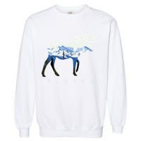 Alaska Day Moose Snowy Mountain Garment-Dyed Sweatshirt