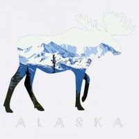 Alaska Day Moose Snowy Mountain Garment-Dyed Sweatshirt