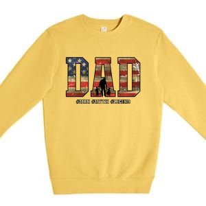 American Dad Man Myth Legend Fathers Day 4th Of July Premium Crewneck Sweatshirt