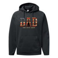 American Dad Man Myth Legend Fathers Day 4th Of July Performance Fleece Hoodie