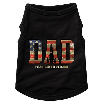 American Dad Man Myth Legend Fathers Day 4th Of July Doggie Tank