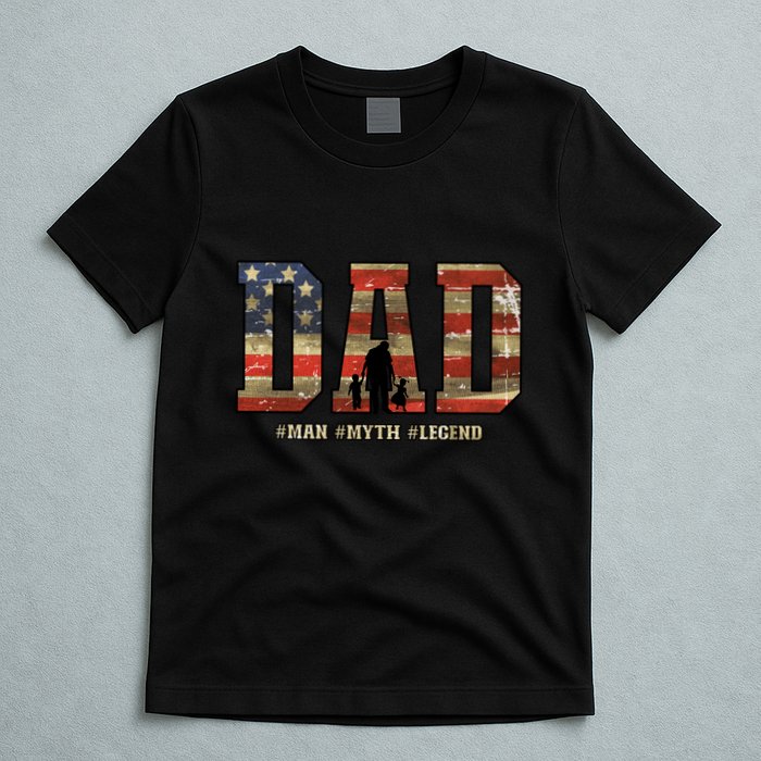 American Dad Man Myth Legend Fathers Day 4th Of July T-Shirt