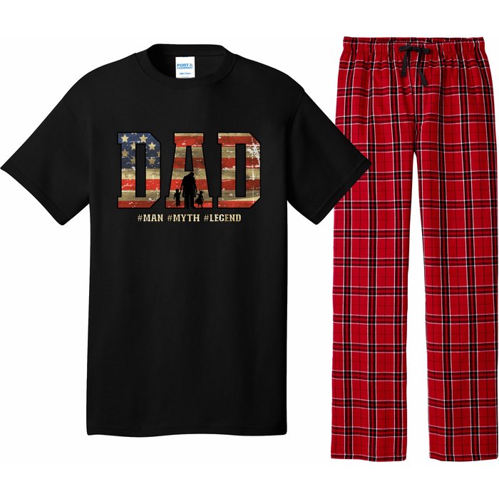 American Dad Man Myth Legend Fathers Day 4th Of July Pajama Set