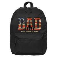 American Dad Man Myth Legend Fathers Day 4th Of July 16 in Basic Backpack