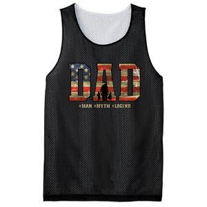 American Dad Man Myth Legend Fathers Day 4th Of July Mesh Reversible Basketball Jersey Tank