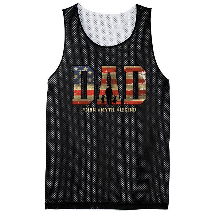 American Dad Man Myth Legend Fathers Day 4th Of July Mesh Reversible Basketball Jersey Tank