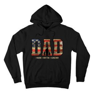 American Dad Man Myth Legend Fathers Day 4th Of July Tall Hoodie