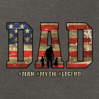 American Dad Man Myth Legend Fathers Day 4th Of July Cotton Canvas Backpack