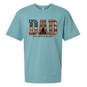 American Dad Man Myth Legend Fathers Day 4th Of July Sueded Cloud Jersey T-Shirt