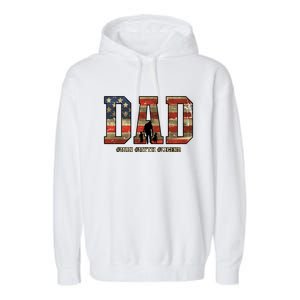 American Dad Man Myth Legend Fathers Day 4th Of July Garment-Dyed Fleece Hoodie