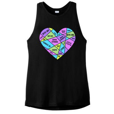 Antivalentines Day Mosaic Heart Singles Awareness Day Gift Ladies PosiCharge Tri-Blend Wicking Tank