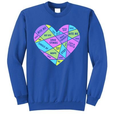 Antivalentines Day Mosaic Heart Singles Awareness Day Gift Tall Sweatshirt