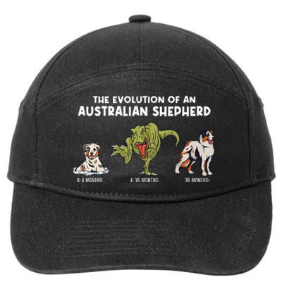 Aussie Dog Mom The Evolution Of An Australian Shepherd 7-Panel Snapback Hat