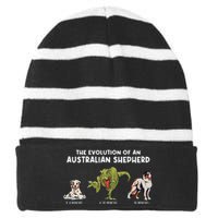 Aussie Dog Mom The Evolution Of An Australian Shepherd Striped Beanie with Solid Band