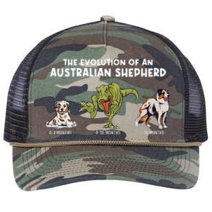 Aussie Dog Mom The Evolution Of An Australian Shepherd Retro Rope Trucker Hat Cap