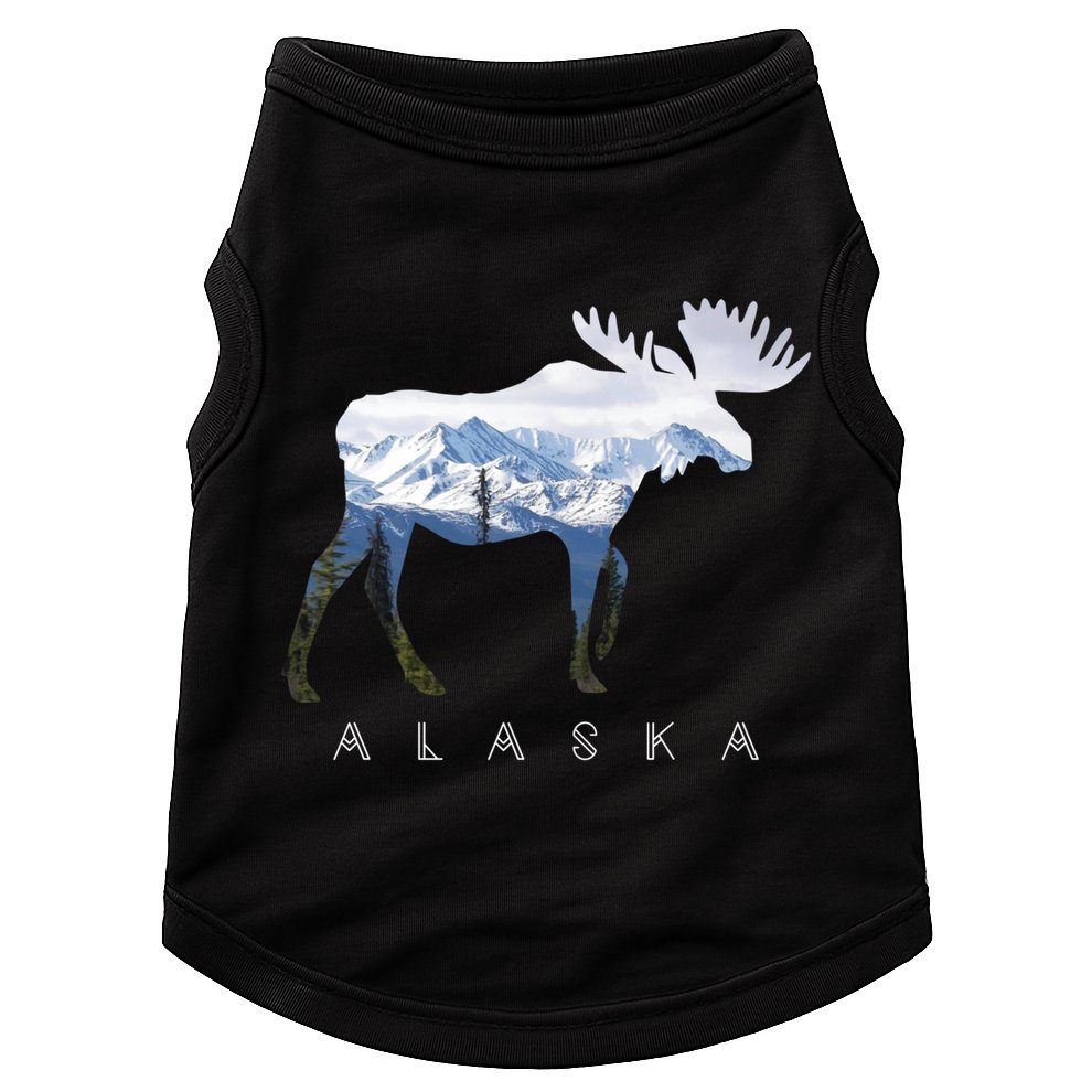 Alaska Day Moose Snowy Mountain Cute Gift Alaskan Tourist Gift Doggie Tank