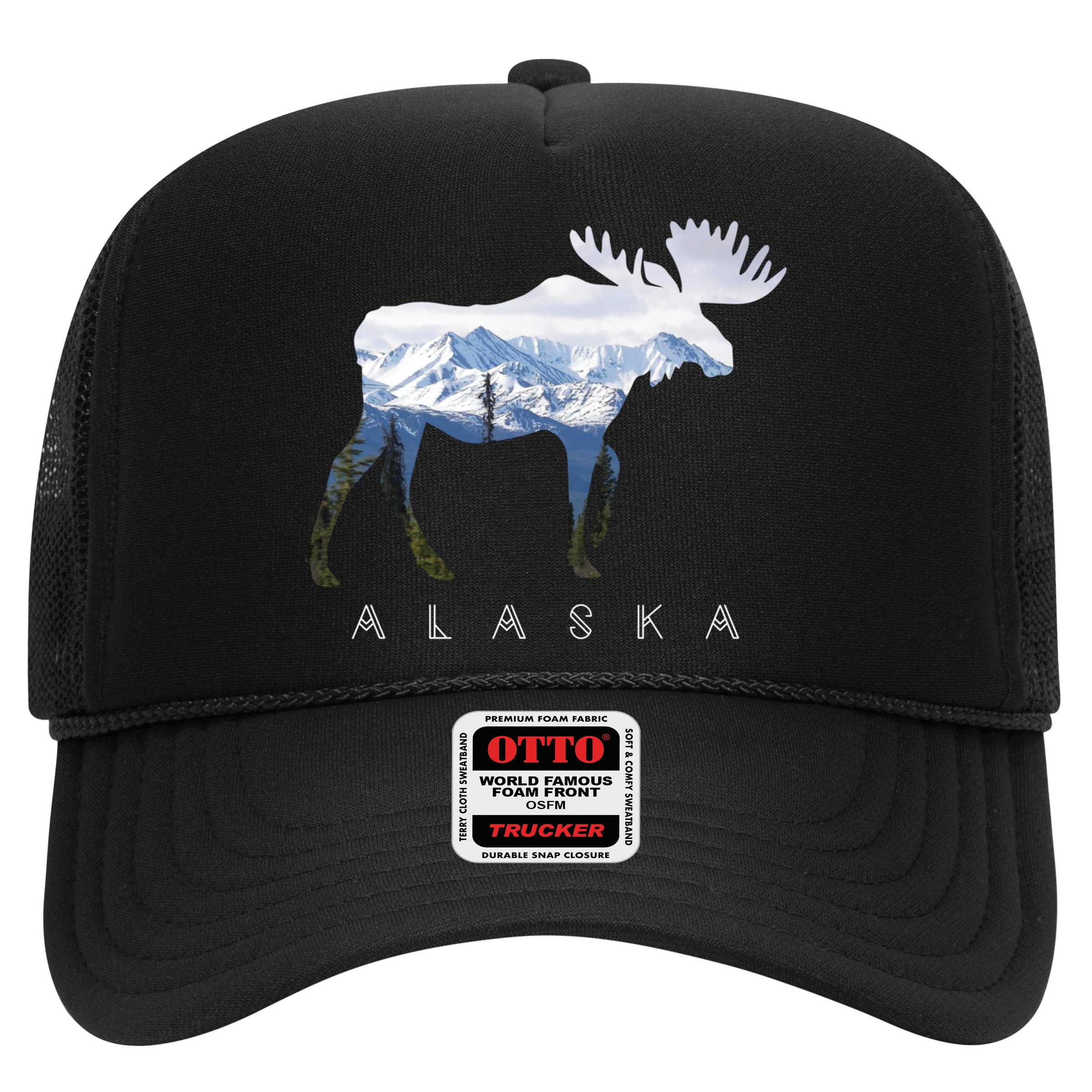 Alaska Day Moose Snowy Mountain Cute Gift Alaskan Tourist Gift Hat