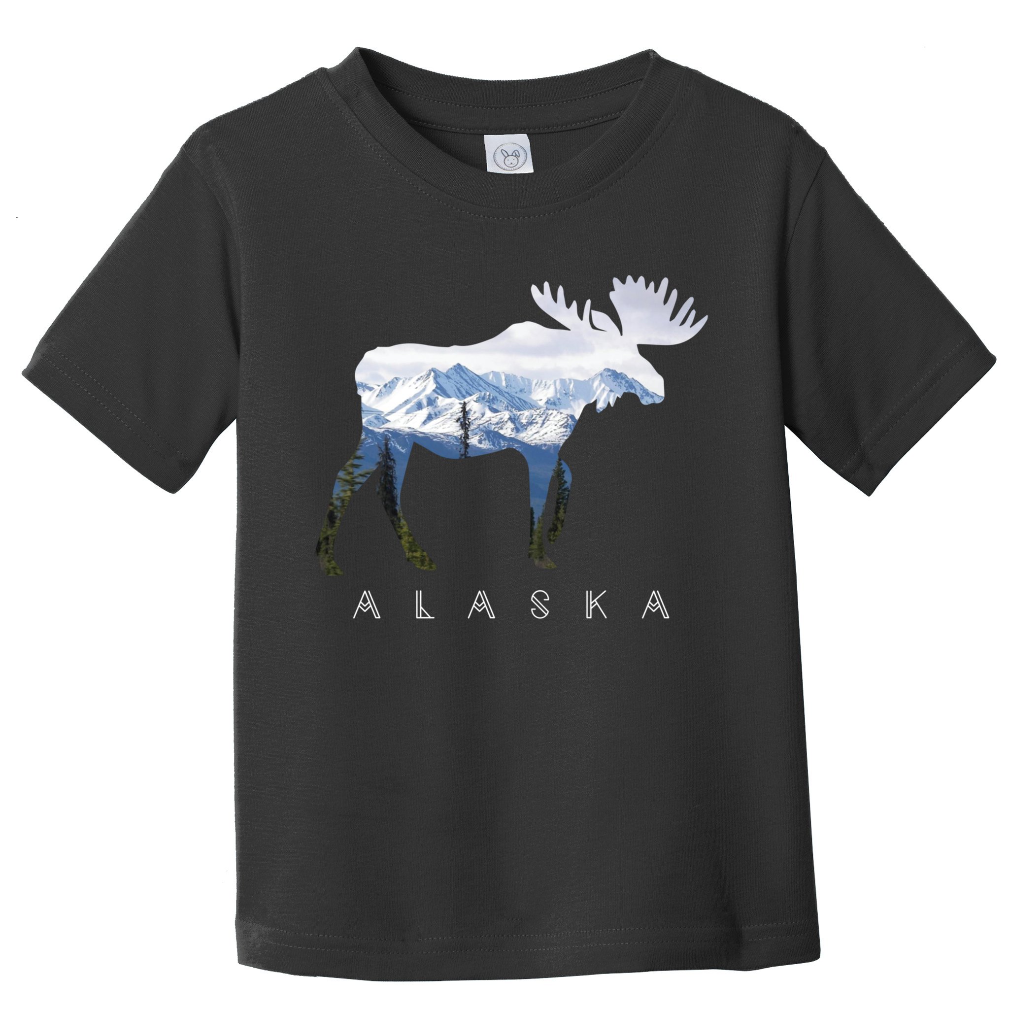 Alaska Day Moose Snowy Mountain Cute Gift Alaskan Tourist Gift Toddler T-Shirt
