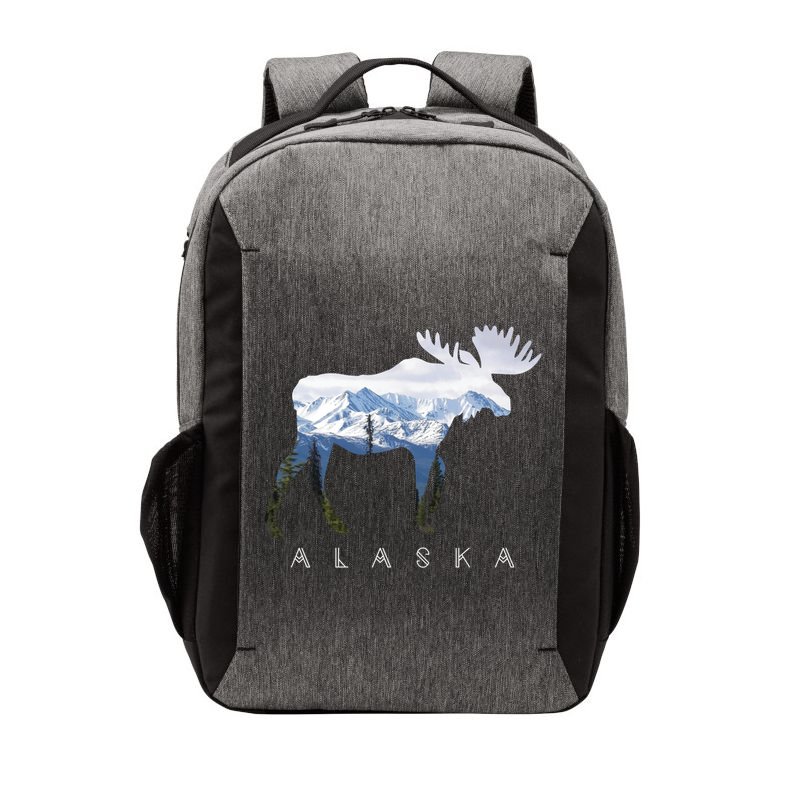 Alaska Day Moose Snowy Mountain Cute Gift Alaskan Tourist Gift Vector Backpack