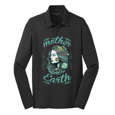 ARBOR Day Mother Earth Tree Planting Environmental Awareness Silk Touch Performance Long Sleeve Polo