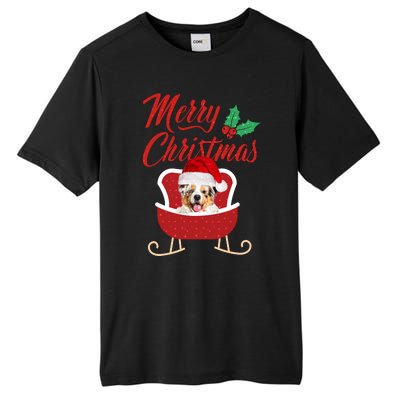 Aussie Dog Merry Christmas Design For The Holiday Season! Tall Fusion ChromaSoft Performance T-Shirt