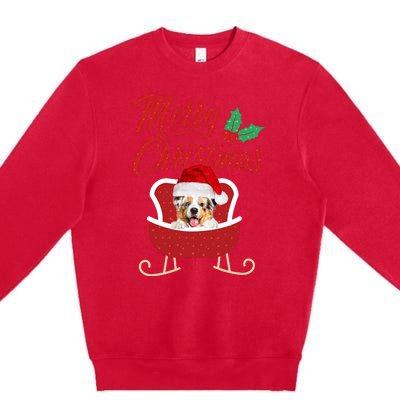 Aussie Dog Merry Christmas Design For The Holiday Season! Premium Crewneck Sweatshirt