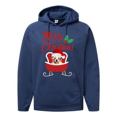 Aussie Dog Merry Christmas Design For The Holiday Season! Performance Fleece Hoodie