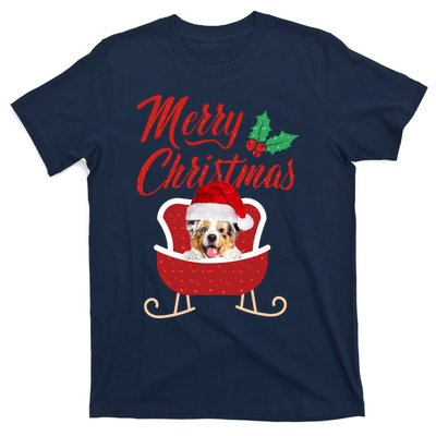 Aussie Dog Merry Christmas Design For The Holiday Season! T-Shirt