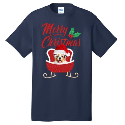 Aussie Dog Merry Christmas Design For The Holiday Season! Tall T-Shirt