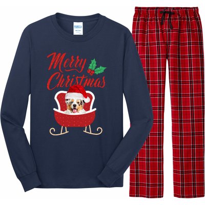 Aussie Dog Merry Christmas Design For The Holiday Season! Long Sleeve Pajama Set