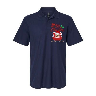 Aussie Dog Merry Christmas Design For The Holiday Season! Softstyle Adult Sport Polo