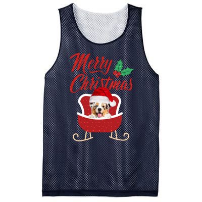 Aussie Dog Merry Christmas Design For The Holiday Season! Mesh Reversible Basketball Jersey Tank