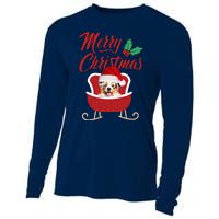 Aussie Dog Merry Christmas Design For The Holiday Season! Cooling Performance Long Sleeve Crew